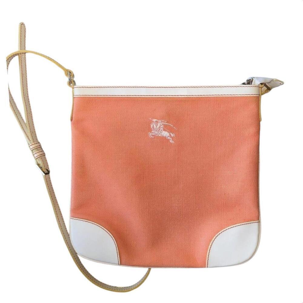 Burberry Blue Label Crossbody Shoulder Bag in Peach and White